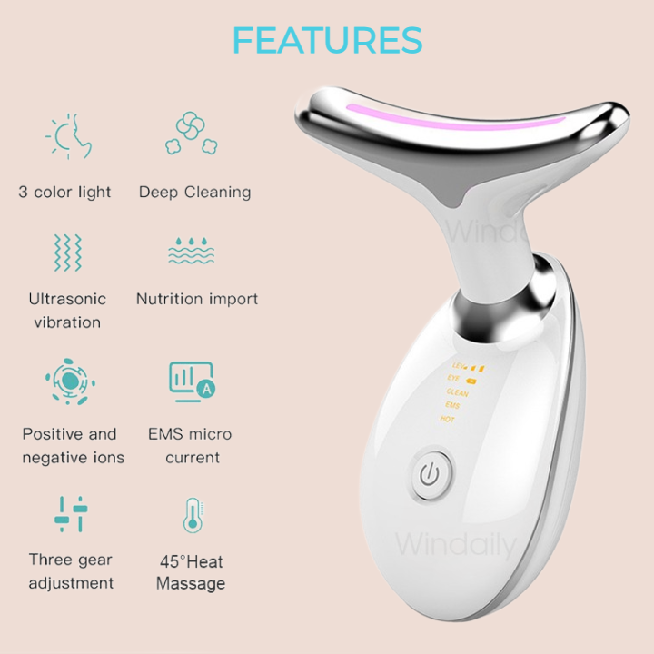 Facial and neck massager